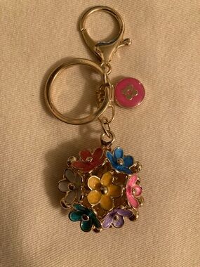 Louis Vuitton Upcycled Rainbow Flowers Charm Purse Charm/Keychain NWOT